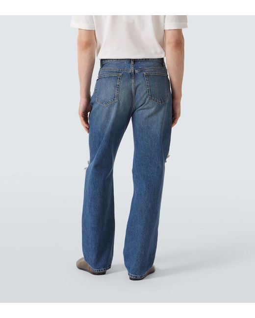 Maison Margiela Blue Distressed Straight Jeans for men