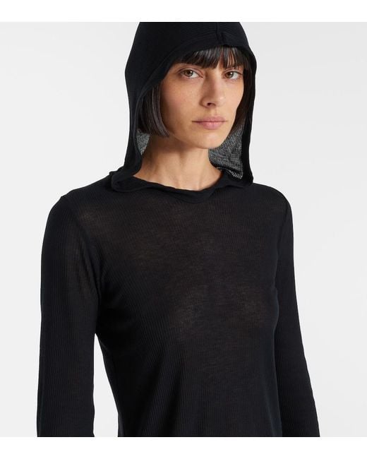 Rick Owens Blue Hooded Top