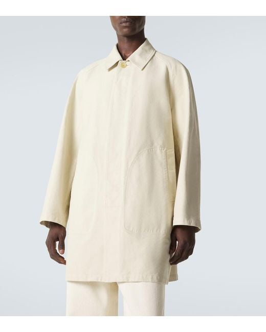 Auralee Natural Cotton Twill Coat for men