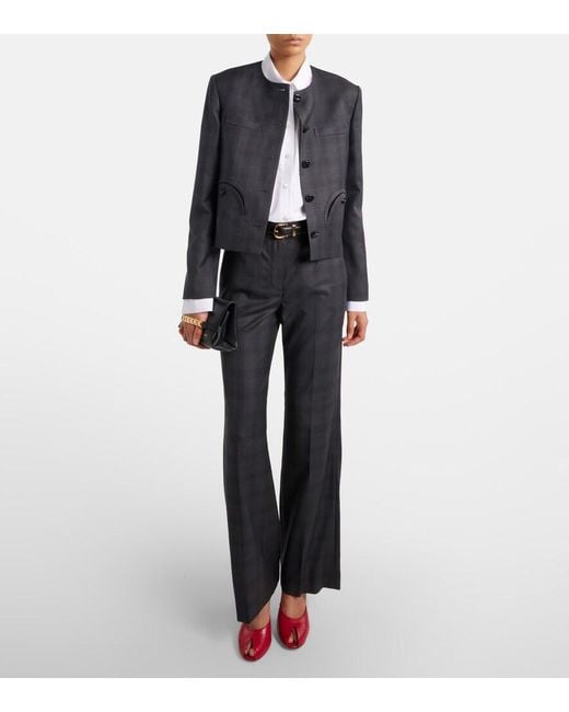 Blazé Milano Black Shamo Checked Virgin Wool Jacket