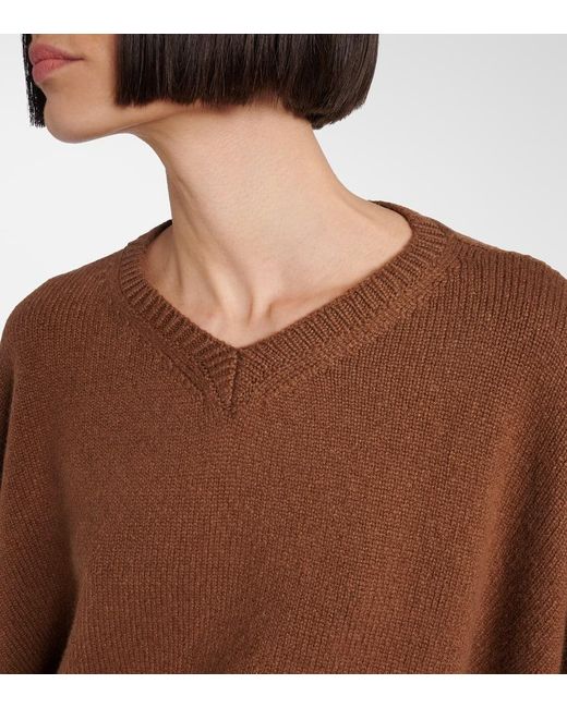 Khaite Brown Oversize-Pullover Wolfe Aus Kaschmir