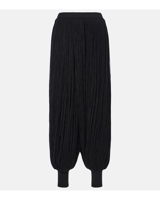 Alaïa Black Fringed Wool Balloon Pants