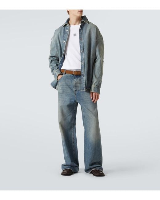 Loewe White Anagram Cotton Jersey T-Shirt for men