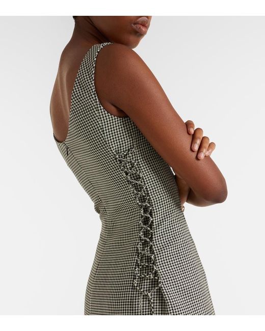 McQueen Gray Gingham Midi Dress