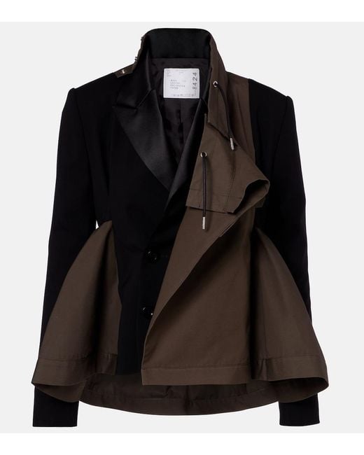 Sacai Black Paneled Blouson Jacket