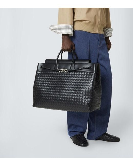 Bottega Veneta Black Andiamo Voyager Large Leather Tote Bag for men