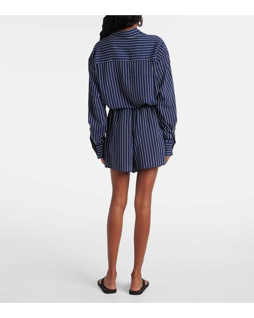 Frankie Shop Blue Lui Striped Shorts