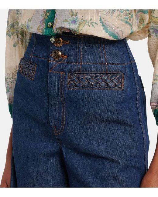 Jeans Flared Cropped Aster Zimmermann de color Blue