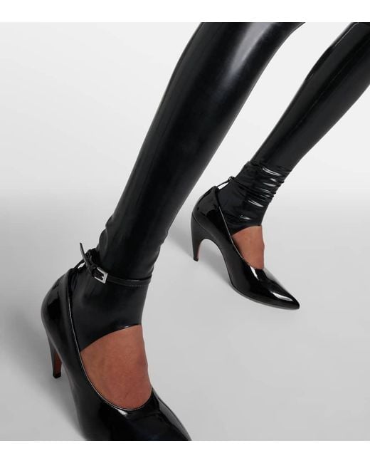 Leggings de latex Alaïa de color Black