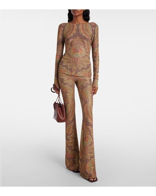 Etro Brown Printed Top