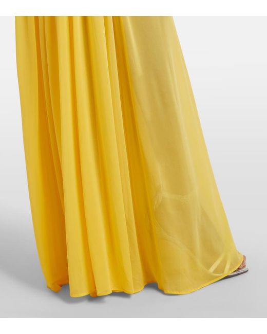 Christopher Esber Metallic Verner Cutout Lace-Trimmed Jersey Maxi Dress