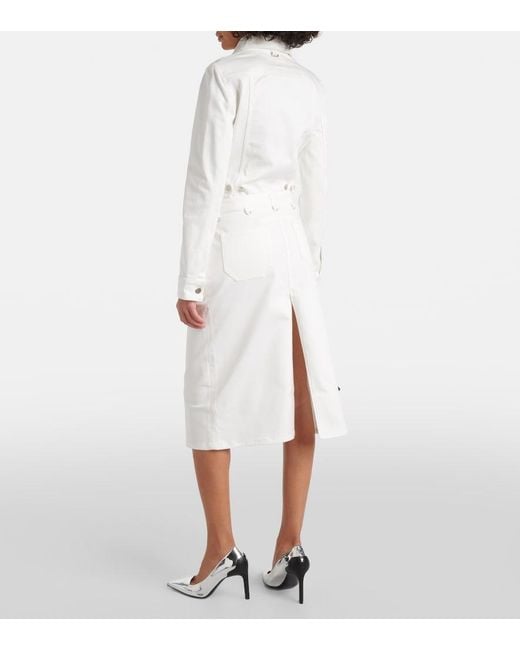 Courreges White Multiflex Denim Midi Skirt