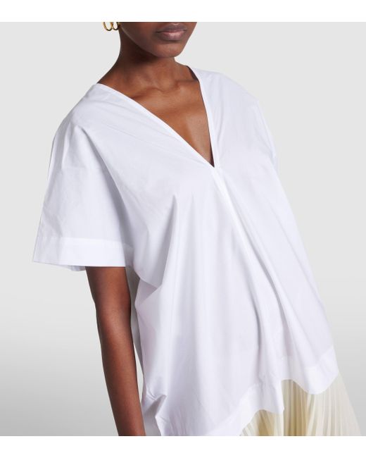 Robe longue en coton melange Plan C en coloris White