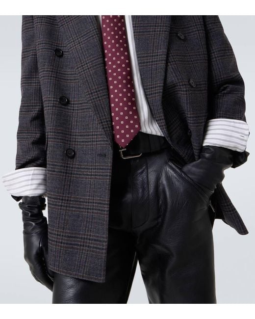 Saint Laurent Blue Checked Wool And Cashmere Blazer for men