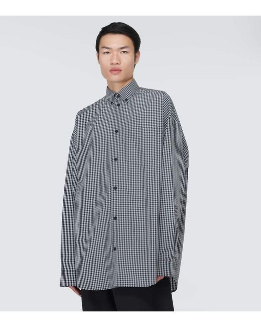 Balenciaga Oversize-Hemd aus einem Baumwollgemisch in Gray für Herren