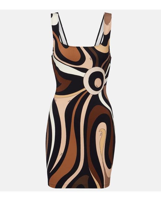 Vestido Corto Marmo De Jersey Emilio Pucci de color Black