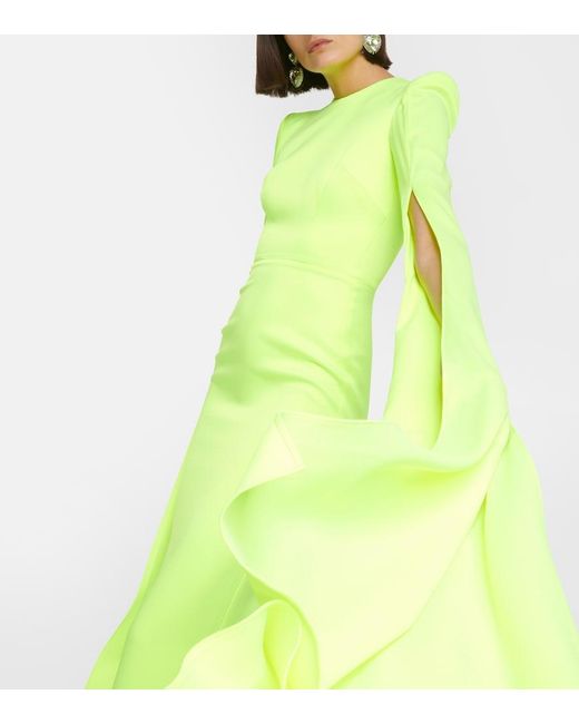 Alex Perry Yellow Bennett Satin Gown