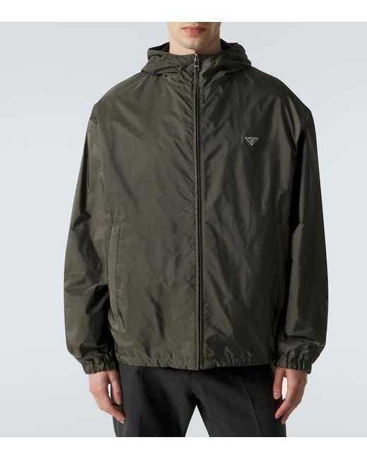 Prada Green Re-Nylon Reversible Leather-Trimmed Jacket for men