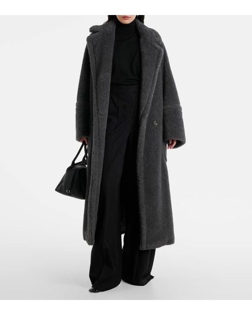 Max Mara Blue Ninfa Wool Wide-Leg Pants