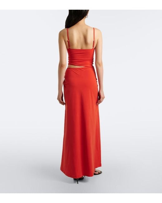 Christopher Esber Orbit Gathered Cutout Maxi Dress