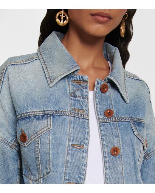 Zimmermann Blue Raie Cropped Jacket