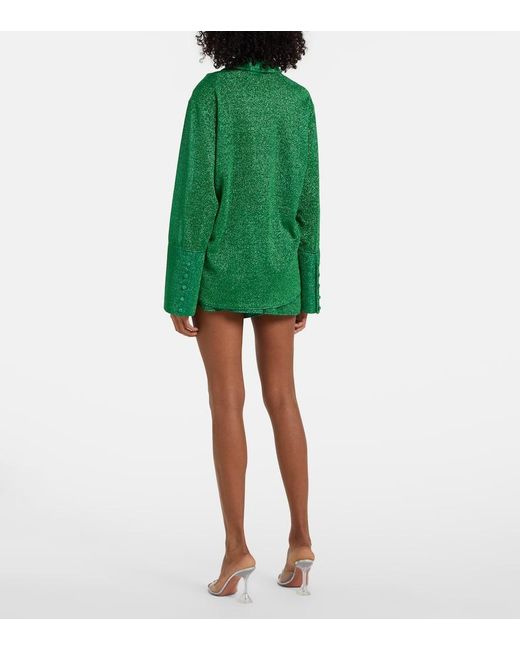 Camicia Lumiere Con Lame di Oseree in Green