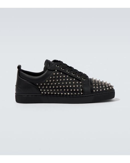 Baskets Louis Junior Spikes En Cuir Christian Louboutin pour homme en coloris Black