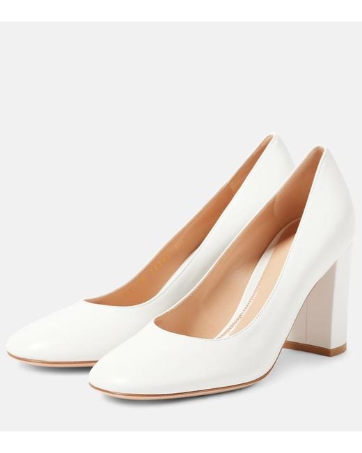 Gianvito Rossi White 85 Leather Pumps