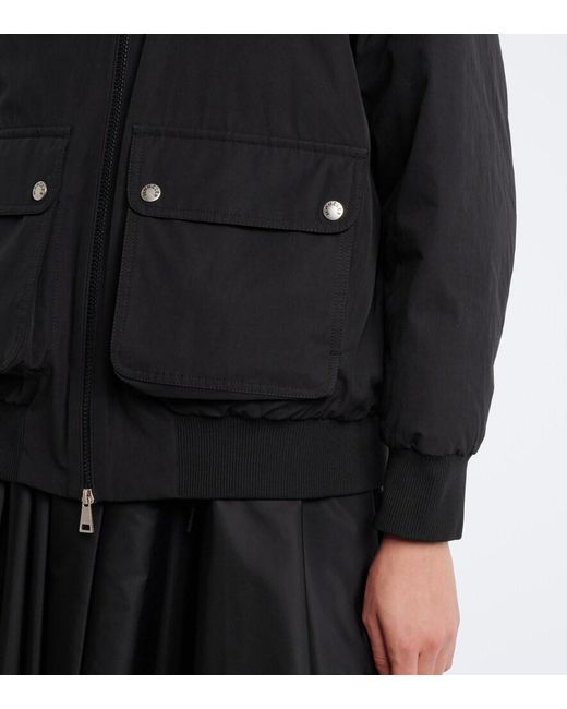Moncler Black Rougequeue Shearling-Trimmed Down Jacket