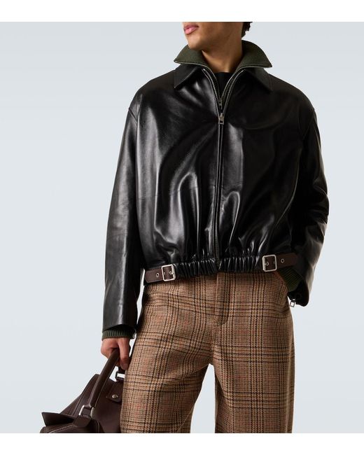 Loewe Black Leather Jacket for men