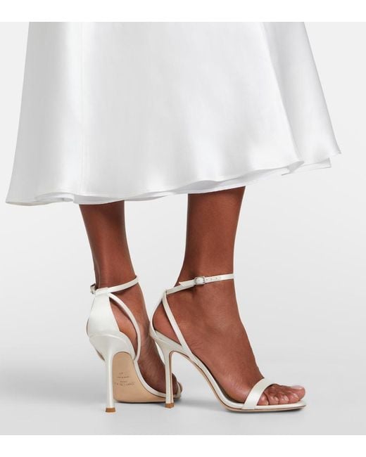 Jimmy Choo White Moza Satin Sandals