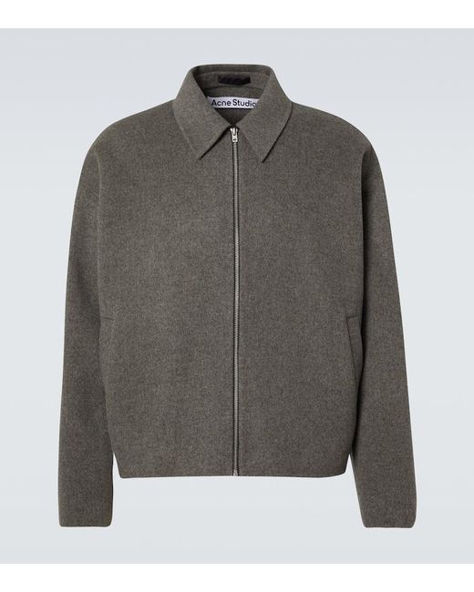 Acne Gray Wool Blouson for men