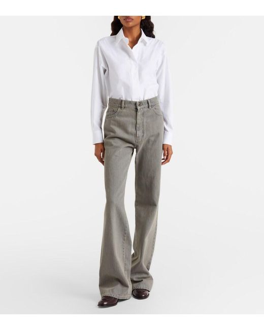 Max Mara Gray Colibri High-Rise Flared Jeans