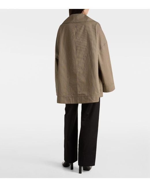 Totême Brown Checked Cotton Blazer