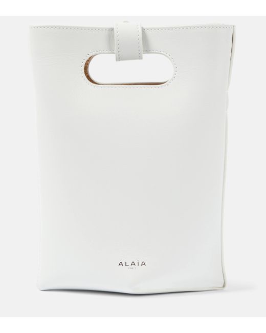 Alaïa White Folded Small Leather Tote Bag