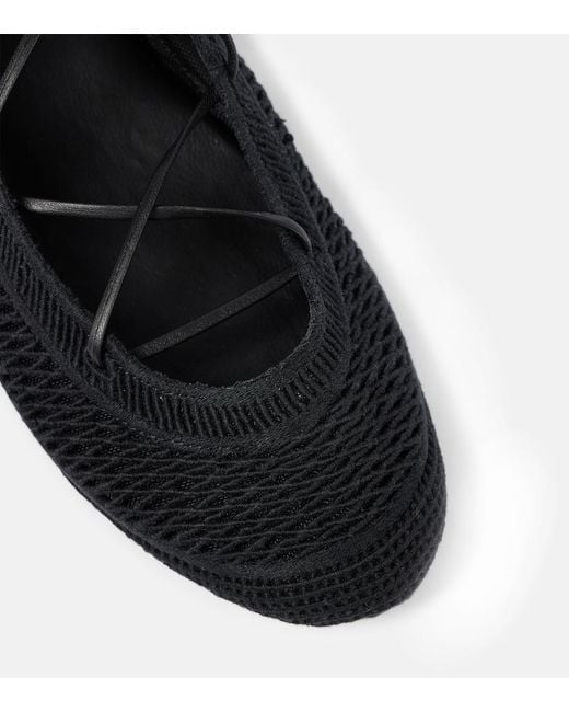 Isabel Marant Black Belna Open-Knit Ballet Flats
