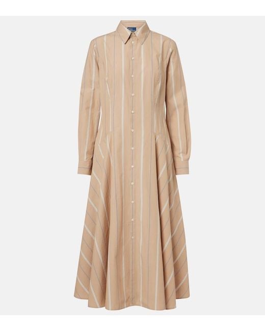 Polo Ralph Lauren Natural Striped Cotton Shirt Dress