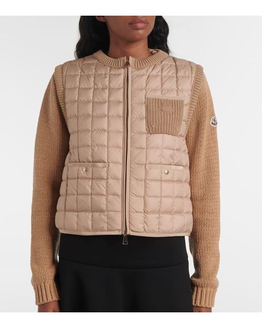 Moncler Natural Cotton-Blend Down Vest