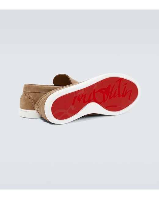 Mocassins Varsiboat En Daim Christian Louboutin pour homme en coloris Brown