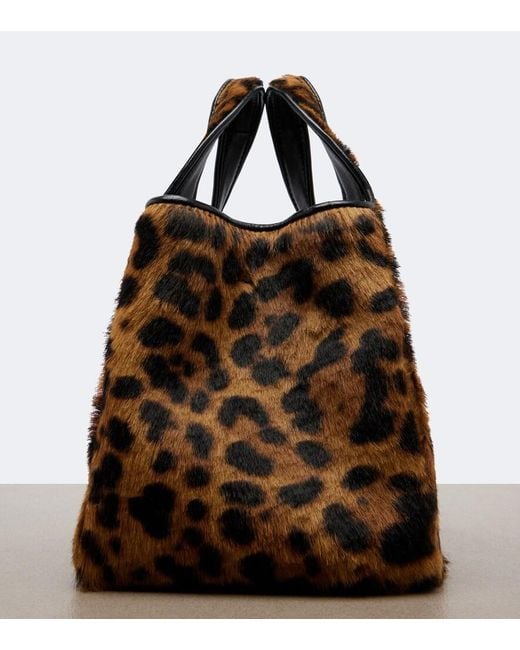Saint Laurent Brown Le 5 A 7 Bea Baby Calf Hair Top-Handle Bag