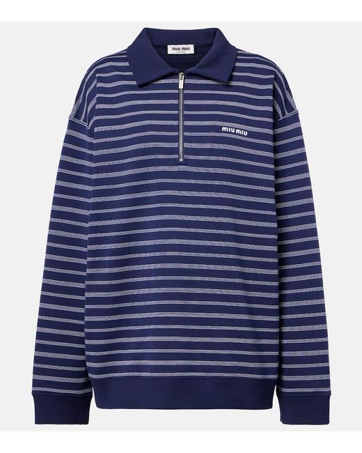 Miu Miu Blue Polopullover Aus Baumwolle