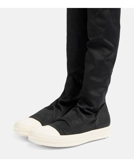 Rick Owens Denim Over The Knee Sneakers in Black Lyst UK