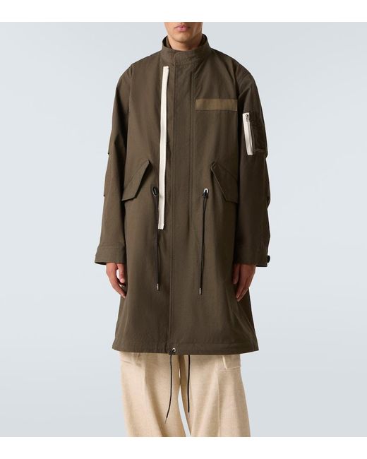 Sacai Green Cotton-Blend Ripstop Jacket for men