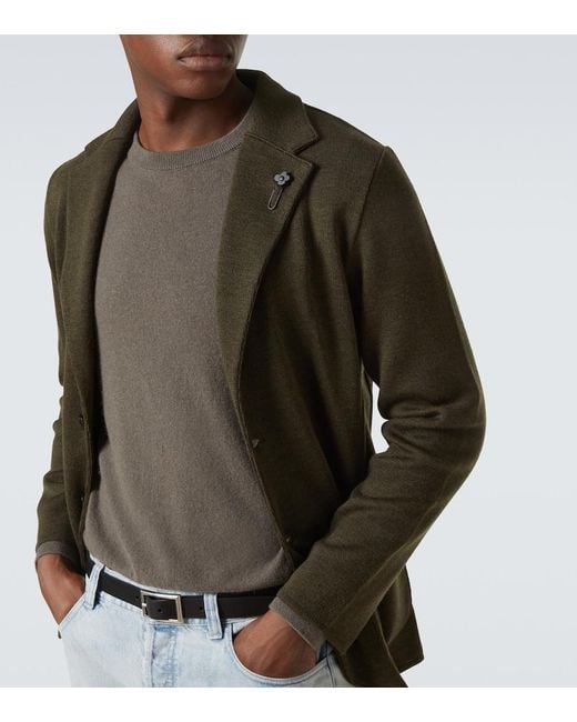 Lardini Green Virgin Wool Blazer for men