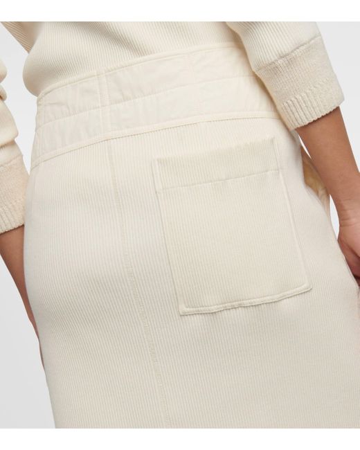 Bottega Veneta Natural Ribbed-knit Cotton Jersey Midi Skirt