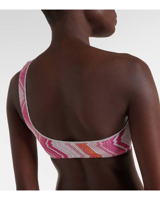 Bikini asimetrico en zigzag Missoni de color Pink