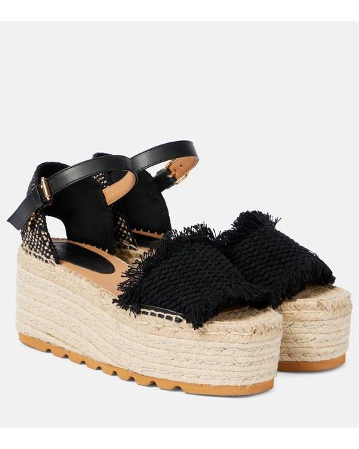 Sandali Espadrillas Gaia Con Plateau di Stella McCartney in Black