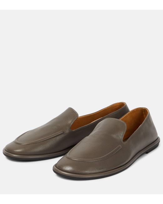 The Row Brown Canal Leather Loafers