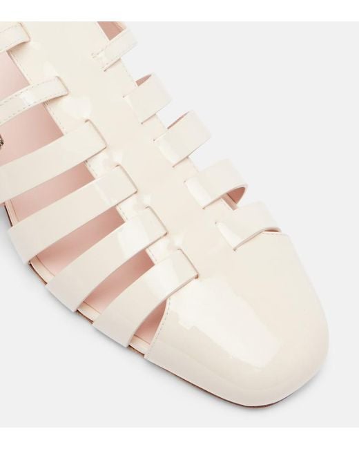 Roger Vivier Natural Mini Tres Vivier 25 Leather Sandals