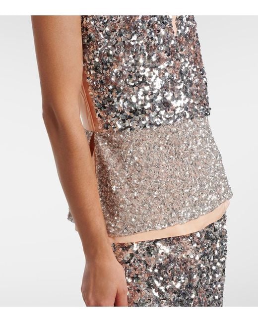 Top A Sequins Rabanne en coloris Gray